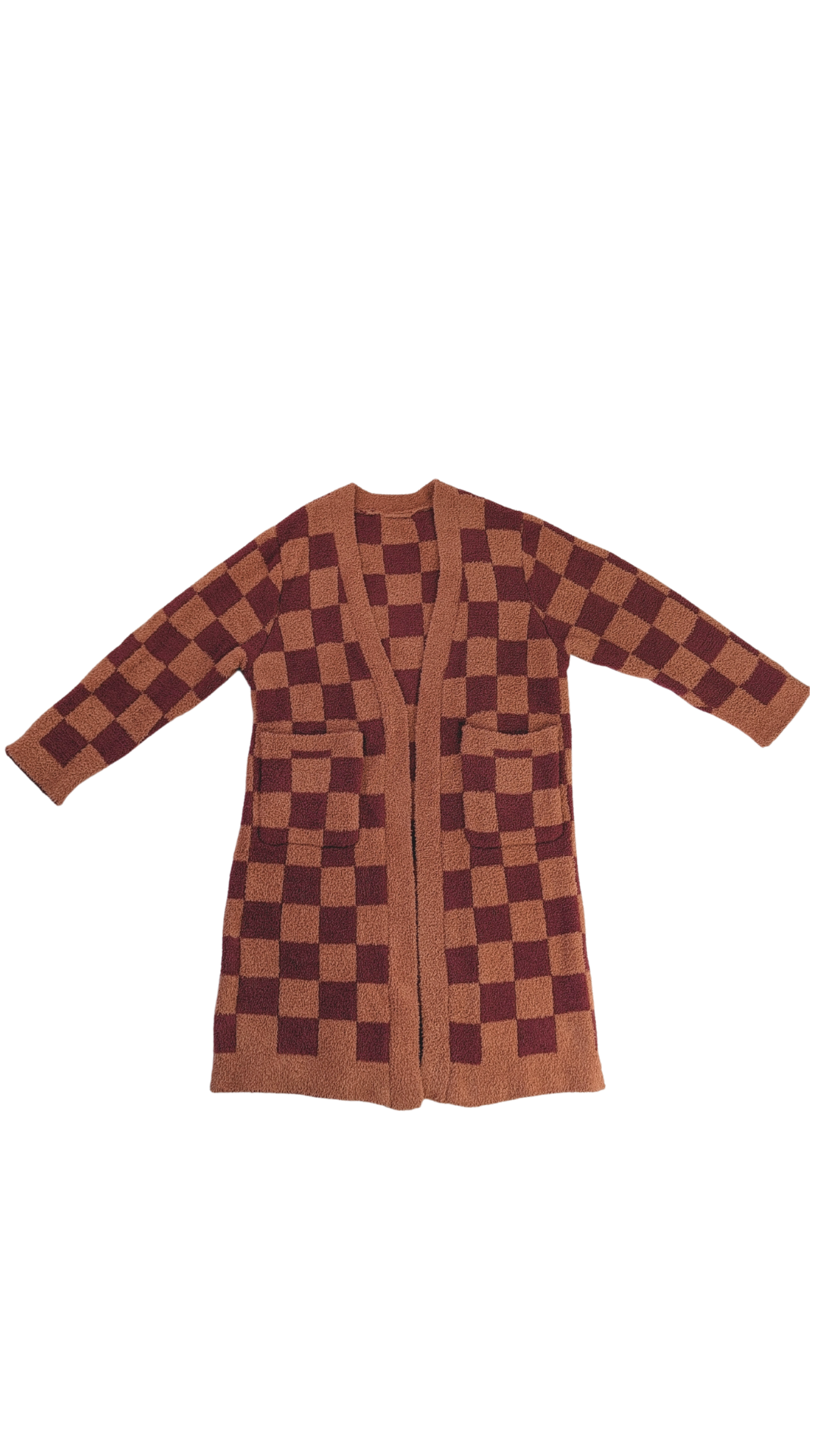 checkered cardigan