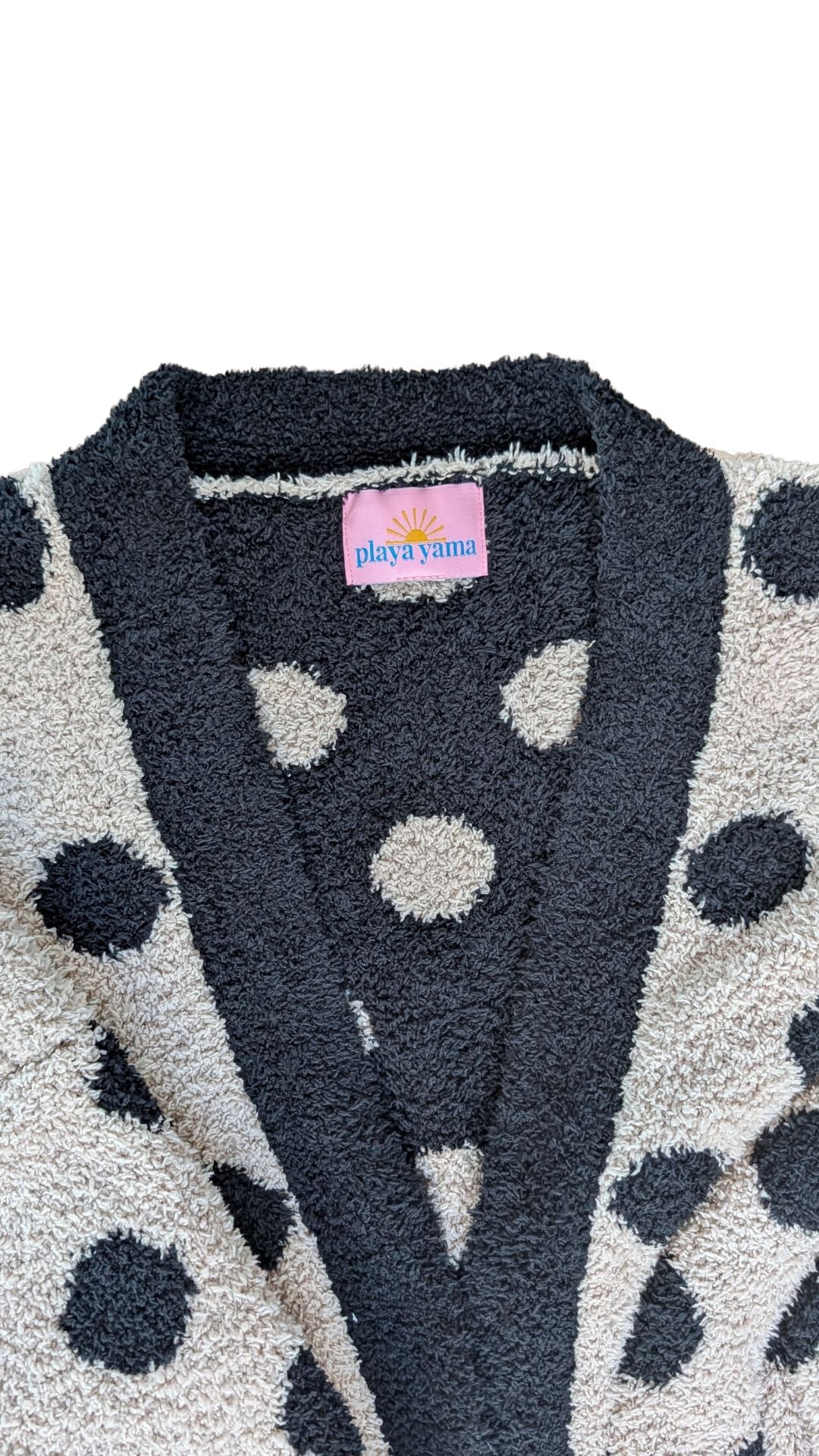 Playa Yama Polka Dot Cardigan – Mommy & Me Cozy Knit in Black & Beige